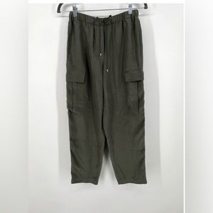 Theory Size Small 100% Silk Green Pants